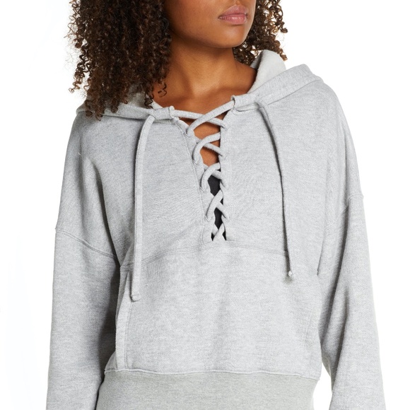 Free People Tops - FREE PEOPLE Believe It Lace-Up Hoodie